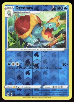 Drednaw 081/264 Uncommon Fusion Strike Pokemon Reverse Holo Lightly Played - Image 1