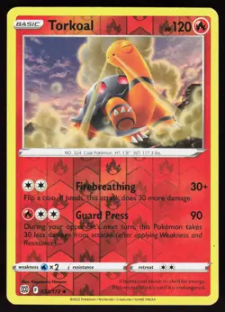 Torkoal 023/172 Uncommon Brilliant Stars Pokemon Reverse Holo Lightly Played - Image 1