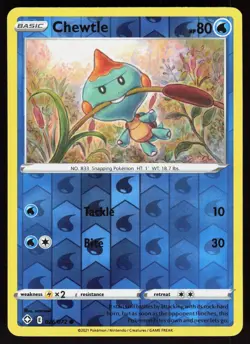 Chewtle 026/072 Common Shining Fates Pokemon Reverse Holo Lightly Played - Image 1