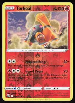 Torkoal 023/172 Uncommon Brilliant Stars Pokemon Reverse Holo Lightly Played - Image 1