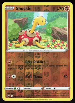 Shuckle 085/185 Uncommon Vivid Voltage Pokemon Reverse Holo Lightly Played - Image 1