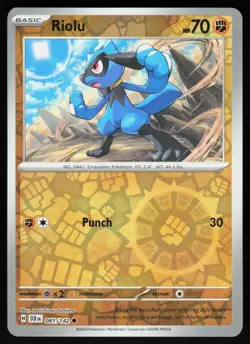 Riolu 81/142 Common Stellar Crown Pokemon Reverse Holo Near Mint - Image 1