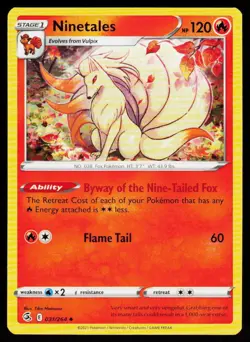 Ninetales 031/264 Uncommon Fusion Strike Pokemon Lightly Played - Image 1
