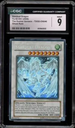 Yu-Gi-Oh! Stardust Dragon Duelist Genesis Unlimited Ghost Rare TDGS-EN040 CGC 9 - Image 1