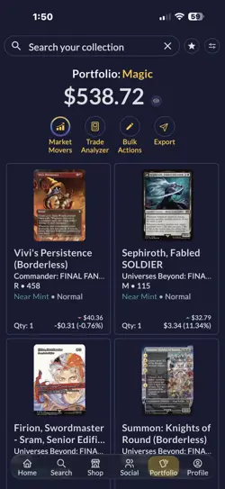 Collection Portfolio Magic The Gathering Trading Cards Final Fantasy TCG - Image 1