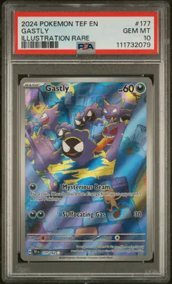 PSA 10 GASTLY 177/162 ILLUSTRATION RARE TEF EN-TEMPORAL FORCES POKEMON - Image 1