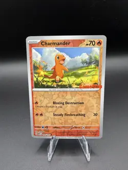 Pokemon Charmander Reverse Holo Card 004/165 GameStop Promo Exclusive - Image 1