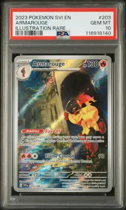 2023 POKEMON SVI EN-SCARLET & VIOLET ILLUSTRATION RARE #203 ARMAROUGE PSA 10 - Image 1