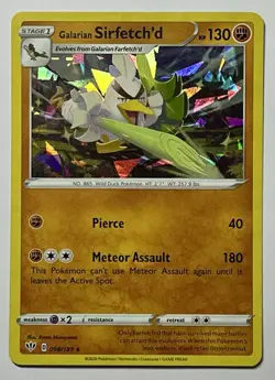 Galarian Sirfetch'd 098/189 (LP) Cracked Ice Holo Theme Deck: Darkness Ablaze - Image 1