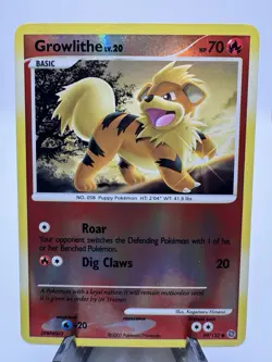 Pokemon D&P Secret Wonders TCG Growlithe Reverse Holo Card 89/132 - Image 1