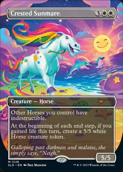 1 x Crested Sunmare - Foil - Borderless - Secret Lair - Light Play - MTG - Image 1