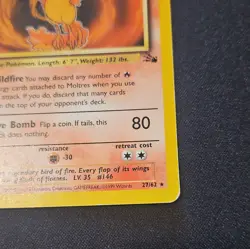Moltres 27/62 Fossil Unlimited Non Holo Rare WOTC Vintage Pokemon Card - Image 5