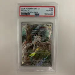 Meowth 106/094 - Pokemon TCG - ME Phantasmal Flames - Illustration Rare - PSA 10 - Image 1