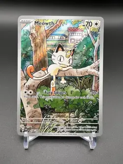 Pokemon Meowth 106/094 Me02: Phantasmal Flames Illustration Rare Holo 70HP EN - Image 1