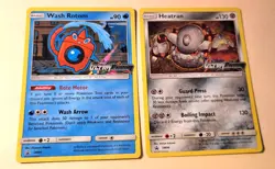 Heatran SM96 & Wash Rottom SM94 Promo Pokemon TCG Sun Moon Ultra Prism Cards NM - Image 1