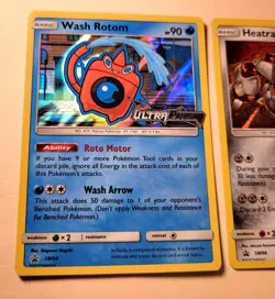 Heatran SM96 & Wash Rottom SM94 Promo Pokemon TCG Sun Moon Ultra Prism Cards NM - Image 3