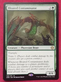 Magic The Gathering PHYREXIA ALL WILL BE ONE BLOATED CONTAMINATOR green card MTG - Image 1