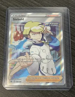 Siebold Pokemon 198/198 Chilling Reign Ultra Rare Full Art Trainer Holo NM-MINT - Image 1