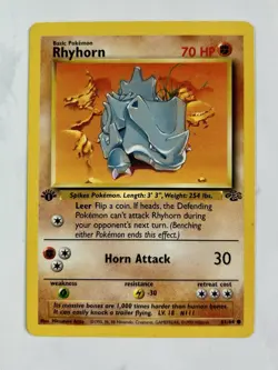 Rhyhorn 1999 Pokemon Game Jungle 1st Edition #61/64 * Mod Play - Image 1