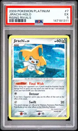 2009 Pokemon Rising Rivals Jirachi 7 FRESHLY GRADED PSA 5 EXCELLENT - Image 1