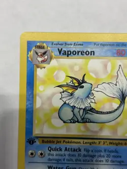 Vaporeon First Edition 12/64 Jungle Holo Rare Pokemon Card WOTC 1999 - Image 3