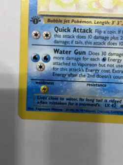 Vaporeon First Edition 12/64 Jungle Holo Rare Pokemon Card WOTC 1999 - Image 5