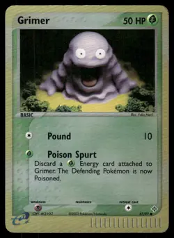 Pokemon Cards Grimer 57/97 Reverse Holo Dragon Common LP - Image 1