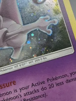 Pokemon Card TCG Mewtwo SM77 Sun & Moon Promo Cosmos Holo SWIRL P20 NM - Image 2