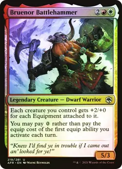 MTG BRUENOR BATTLEHAMMER FOIL Adventures in the Forgotten Realms NM - Image 1