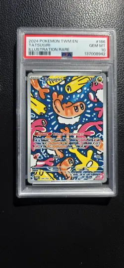 2024 POKEMON TWM EN # 186/167 PSA GEM MT 10 TATSUGIRI ILLUSTRATION RARE . - Image 2