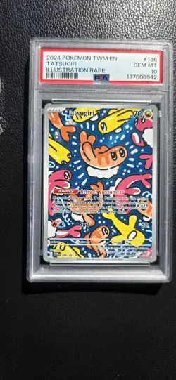 2024 POKEMON TWM EN # 186/167 PSA GEM MT 10 TATSUGIRI ILLUSTRATION RARE . - Image 3