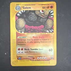 Pokemon TCG Golem 014/165 Expedition Base Set reverse Holo Rare HP - Image 1