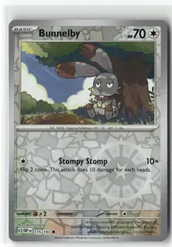 Bunnelby 175/197 Reverse Holo Obsidian Flames Pokemon TCG NM - Image 1