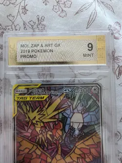 Graded 9 Moltres Zapdos Articuno GX SM210 Hidden Fates ETB Promo Pokemon TCG - Image 2