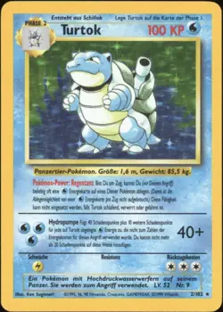 1999 Pokemon GERMAN Unlimited Base Set Turtok-Blastoise Holo 2/102 VG 2 - Image 1