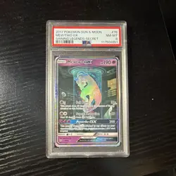 2017 Pokemon Shining Legends Mewtwo GX 78/73 Secret Rare Holo PSA 8 - Image 1