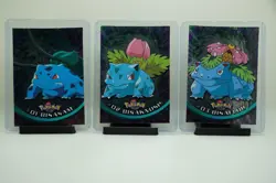 Pokemon Topps Karte #01 Bisasam, #02 Bisaknosp, #03 Bisaflor Holo - Image 1