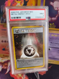 Pokemon Card Metal Steel Energy Energie Neo Genesis Holo 2000 Japanese PSA 9 - Image 1