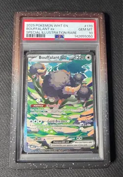 Pokemon Bouffalant EX 170 White Flare PSA 10 GEM MINT - Image 1