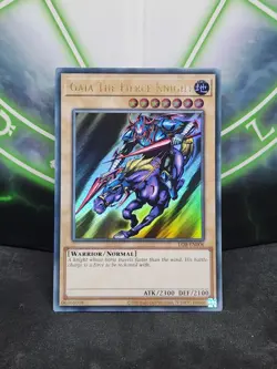 Yugioh Gaia The Fierce Knight LOB-EN006 Ultra Rare 25th Anniversary NM - Image 1