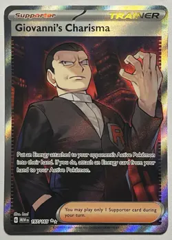 Giovanni’s Charisma 197/165 (NM) IR Scarlet & Violet: 151 2023 Pokemon Card - Image 1