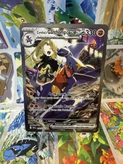 Pokemon TCG Cynthia's Garchomp EX Sir 232/182 Destined Rivals Holo Card - Image 1