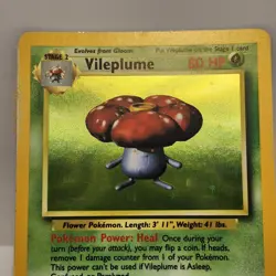 Pokemon TCG Vileplume Jungle 15/64 Error No Symbol Holo Rare LP WOTC - Image 2