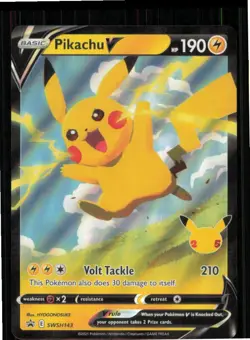 Pikachu V SWSH143 Holo Promo Sword & Shield Promo Pokemon Near Mint - Image 1