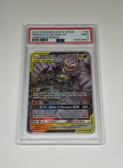 2019 Pokemon Unbroken Bonds Marshadow & Machamp GX 82/214 Ultra Rare Holo PSA 9 - Image 1