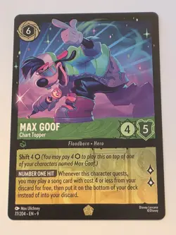 Disney Lorcana - Max Goof - Chart Topper 77/204 - Legendary Non-Foil - Image 1
