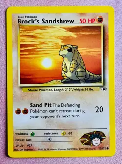 Brock's Sandshrew 72/132 | Gym Heroes | 2000 WOTC Vintage Pokemon TCG Card | NM - Image 1
