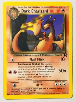 Dark Charizard Pokemon 2000 Team Rocket 21/82 RARE Non-Holo Card SEE DESCRIPTION - Image 1