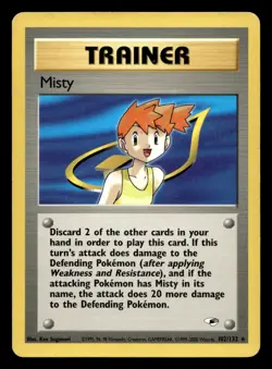 Misty 102/132 Rare Gym Heroes WOTC Pokemon MP - Image 1