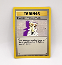 Imposter Professor Oak 73/102 Pokemon Base Set Unlimited 1999 WOTC Vintage Train - Image 1